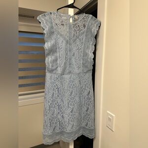 Only Light Blue Lace Mini Dress